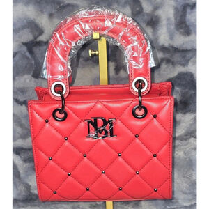 NWT BADGELEY MISCHKA RED SMALL BAG GUNMETAL HARDWARE